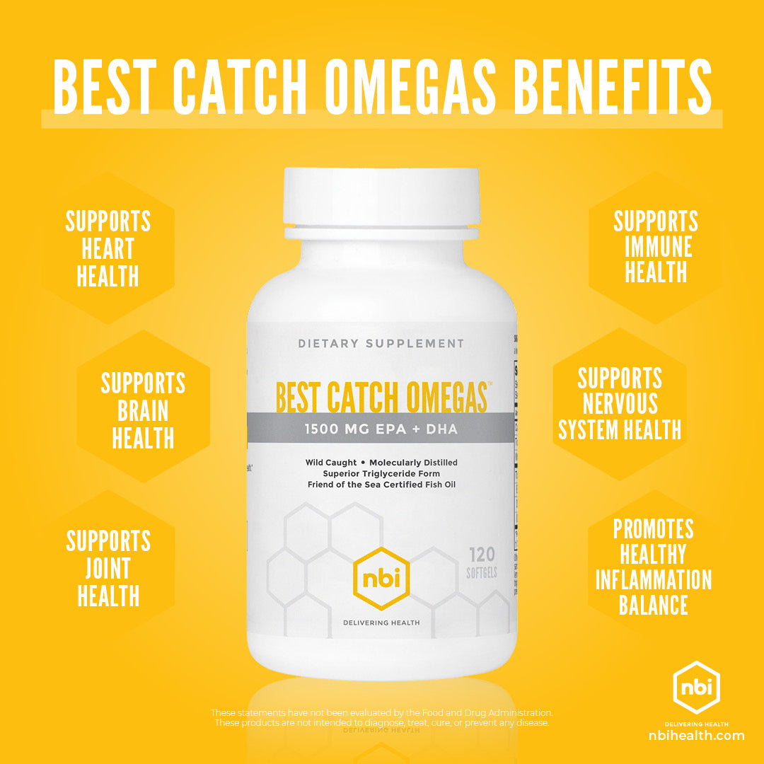 Best Catch Omegas fish oil supplement with EPA and DHA for daily omega-3 support by NBI