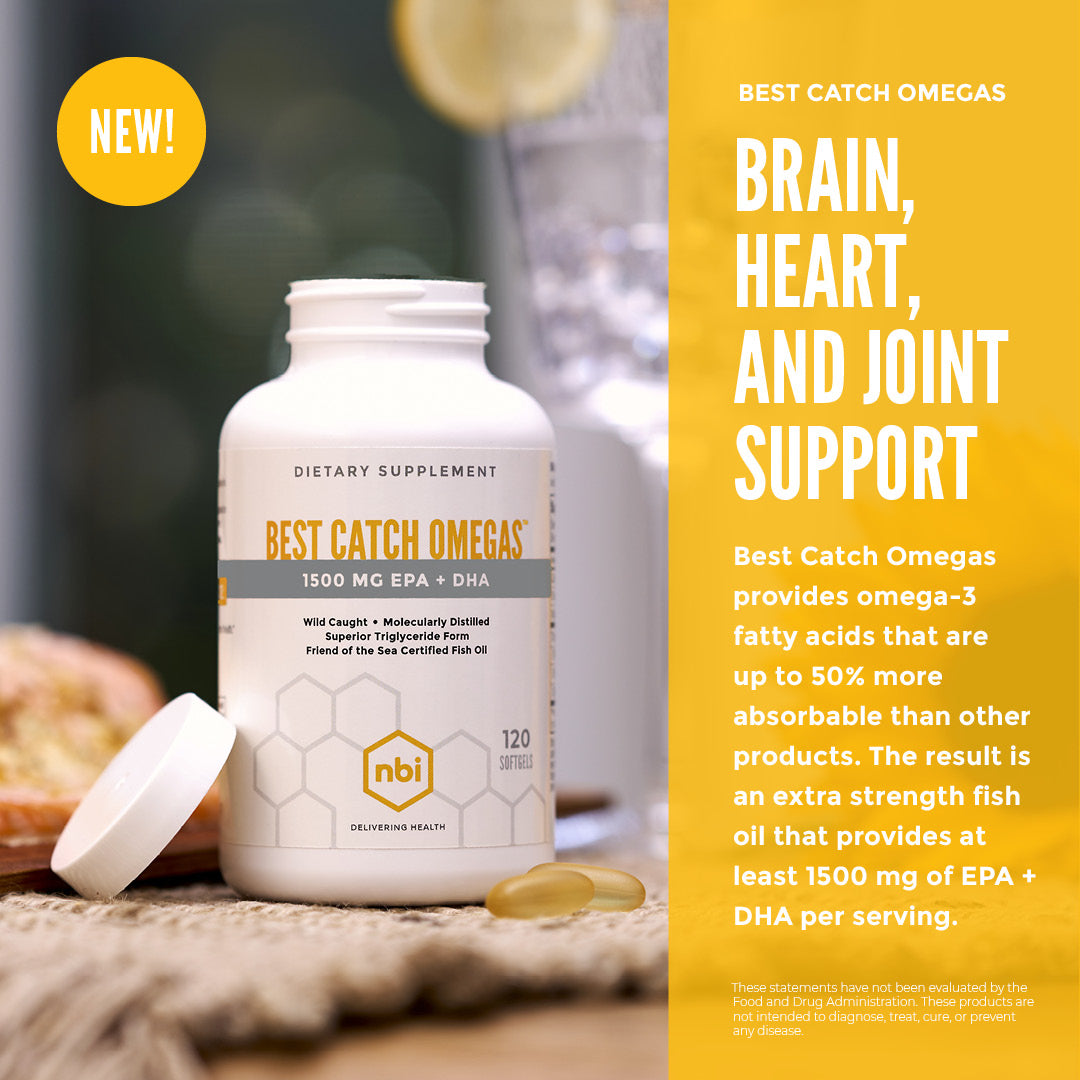 Best Catch Omegas fish oil supplement with EPA and DHA for daily omega-3 support by NBI