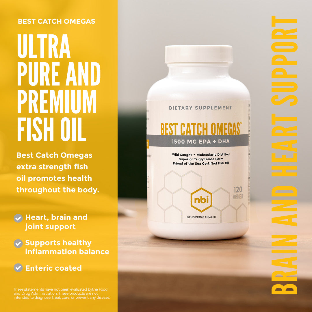 Best Catch Omegas fish oil supplement with EPA and DHA for daily omega-3 support by NBI